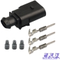 Preview: Stecker kompatibel zu VW 1J0973803   1J0973703 Reparaturset 3-pol. Steckverbinder Stift / Buchse 