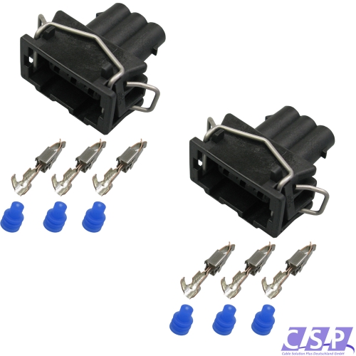 2x Reparatursatz 3-polig 0,5²-1,0² JPT Stecker passt zu VW 357972753 357 972 753