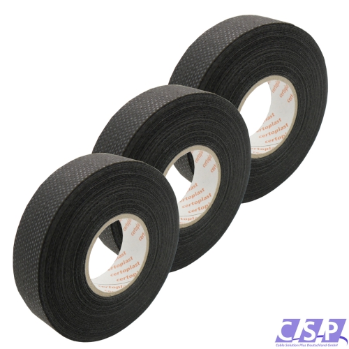 3xTape Klebeband Gewebeband Vlies 19mm x 25m Tapeband Isolierband KFZ PKW Elektro Industrie