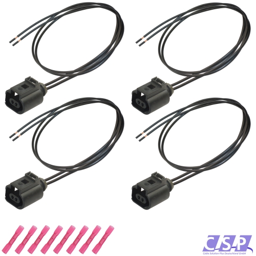 4x Stecker VW 1J0973702 Reparatursatz 2-pol Kabelsatz Buchse 1J0 973 702 ABS ESP