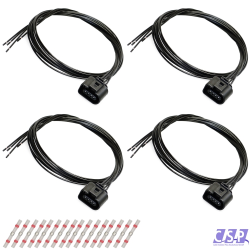 4x Stecker VW 1J0973704 Reparatursatz 4-pol. Kabelsatz Buchse AUDI 1J0 973 704 Elektrik