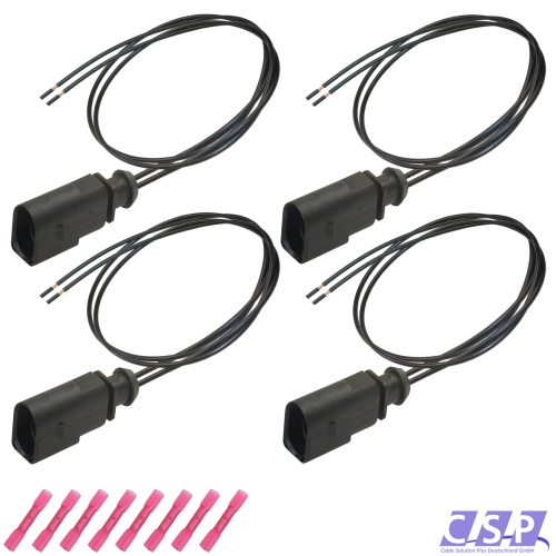 4x Stecker VW 1J0973802 Reparatursatz 2-pol. Kabelsatz Stift 1J0 973 802 ABS ESP