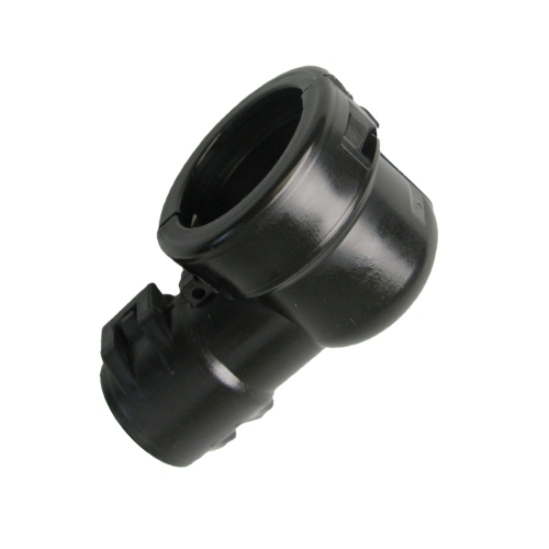 Abdeckkappe 90° f. Wellrohr NW10 Adapter für Rundsteckverbinder AMP DIN 72585