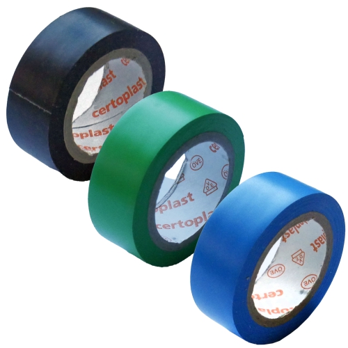 Isolierband 4,5mx15mm 3er Set sw gn bl Klebeband Tape PVC VDE Elektrik Industrie Heimwerker