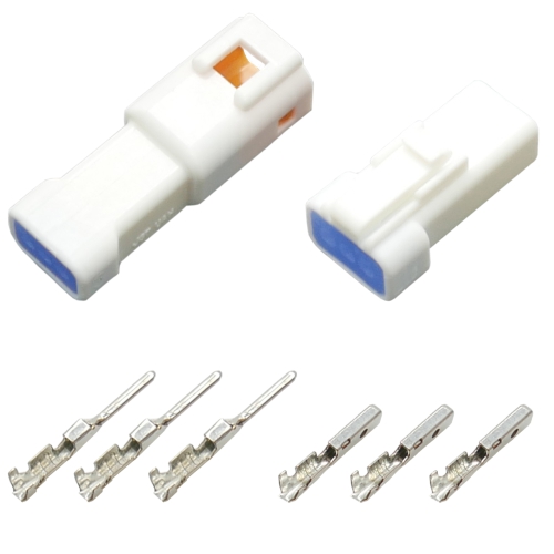 JWPF Stecker Set 3-polig gedichtet IP67  Steckverbinder JST 03R-JWPF-VSLE-S und 03R-JWPF-VSLE-S mit passenden Crimp Kontakten