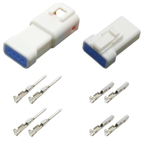 JWPF Stecker Set 4-polig gedichtet IP67  Steckverbinder JST 04R-JWPF-VSLE-S und 04R-JWPF-VSLE-S mit passenden Crimp Kontakten