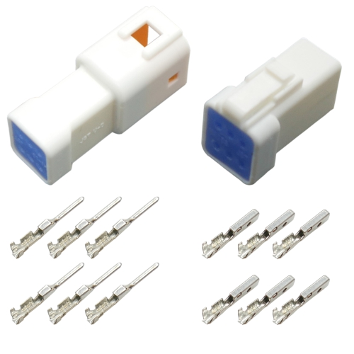 JWPF Stecker Set 6-polig gedichtet IP67  Steckverbinder JST 06R-JWPF-VSLE-D und 06R-JWPF-VSLE-D mit passenden Crimp Kontakten