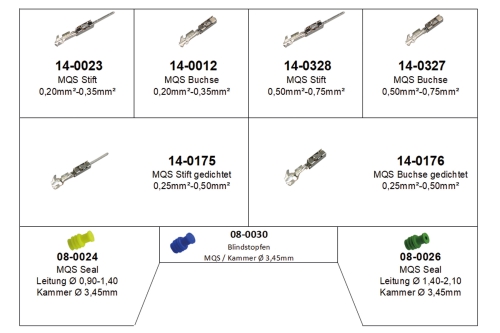 Sortiment Set MQS Kontakte PIN FAKRA Most ungedichtet Seal gedichtet VW AUDI BMW