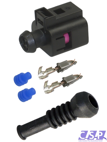 Stecker 1J0973722 Reparatursatz 2-pol. Buchse 0,5²-1,0²   Tülle 6N0906102 für VW