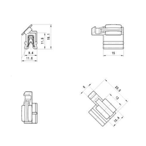 Stecker passend zu 8D0973822 VW Reparatursatz 2-pol. Stift 1,00²-2,50² mit Halter 8P0919136