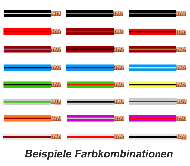 Kabel FLRY-B (Braun / Schwarz) 1,00mm (1 Meter)