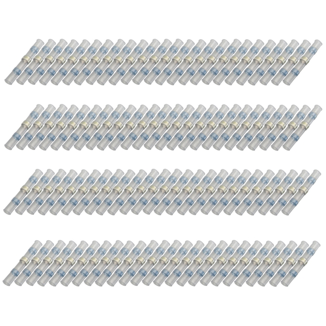 100x Lötverbinder 1,50 - 2,50²  blau Kleber Schrumpfverbinder Quetschverbinder