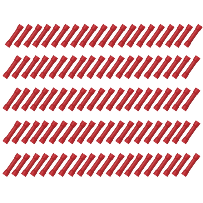 100x Stoßverbinder 0,50 - 1,50²  rot Quetschverbinder Kabelverbinder Elektrik