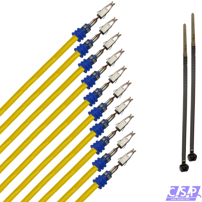 10x Kabel JPT Junior Power Timer Buchse Einzelleitung gedichtet 1,00mm² gelb