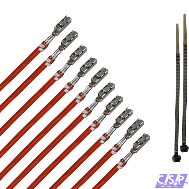 10x MQS Buchse Quadlok mit FLRY 0,50mm² rot Kontakt PIN Leitung Fakra Kabel