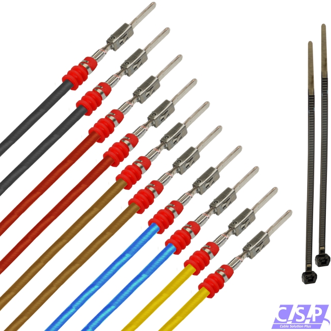 10x MicroTimer Stift Mini Iso FLRY 0,50mm² Farbmix gedichtet Kontakt Pin Kabel