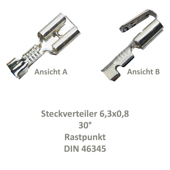 25 Steckverteiler Abzweiger Flachsteckhülse Flachstecker 6,3x0,8  1,5² DIN 46345