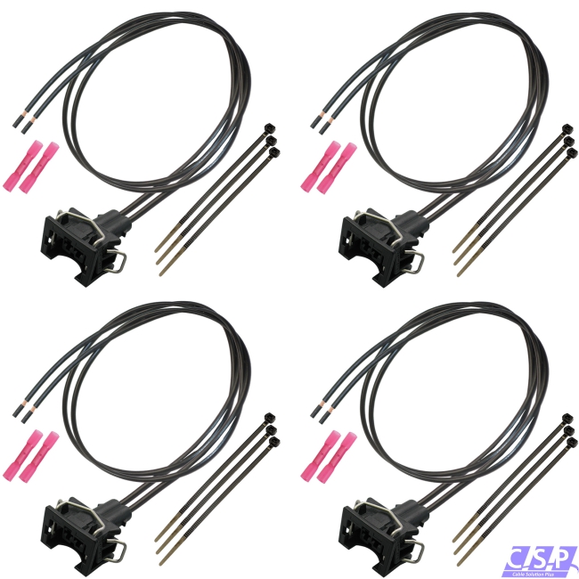 4x Reparatursatz Kabelsatz 2-polig Stecker wie VW 037906240 Einspritzventil EV1