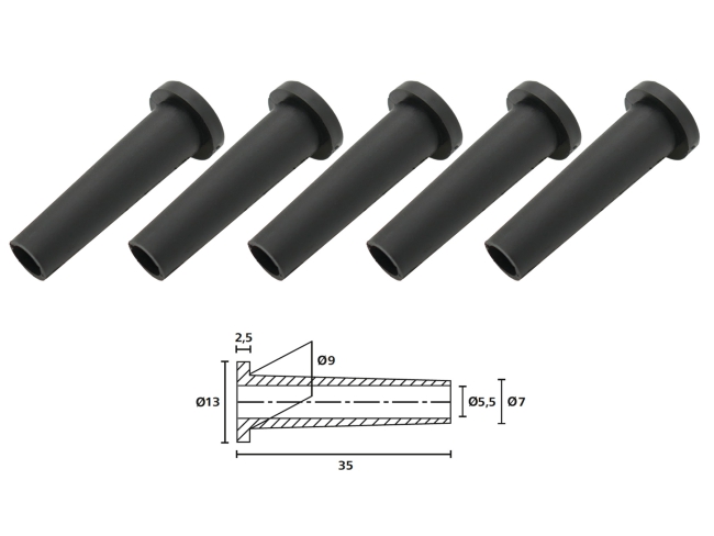 5x Hellermann TYP HV2101 Tülle Knickschutztülle Durchführungstülle Elektrik