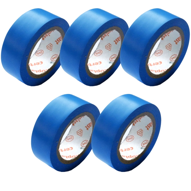 5x Isolierband blau 4,5m x 15mm Klebeband Tape PVC VDE Elektrik Industrie KFZ