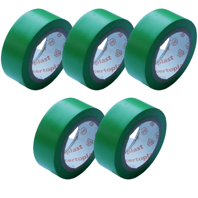 5x Isolierband grün 4,5m x 15mm Klebeband Tape PVC VDE Elektrik Industrie KFZ