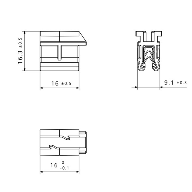 5x Steckerhalter Edge Clip 151-00151, EC28 für Kanten und Bleche 1-3mm