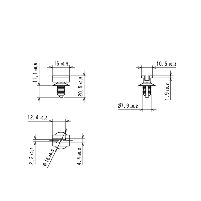 5x Steckerhalter m. Lamellenfuß 155-03800, FT6LG-AMP f. Rundlöcher Ø 7,90mm