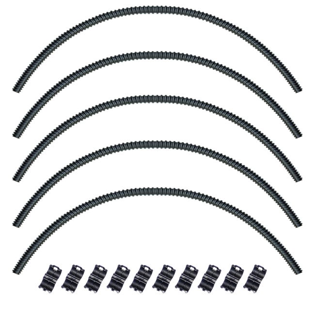 5x Wellrohr NW 4,5 L=350mm, PPmod geschlitzt, 10x Endstück, VW 102928