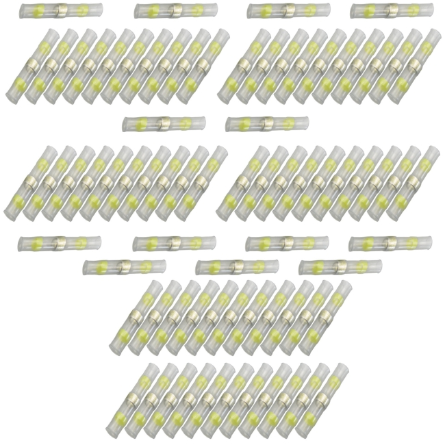 75x Lötverbinder 4,00 - 6,00²  gelb Kleber Schrumpfverbinder Quetschverbinder