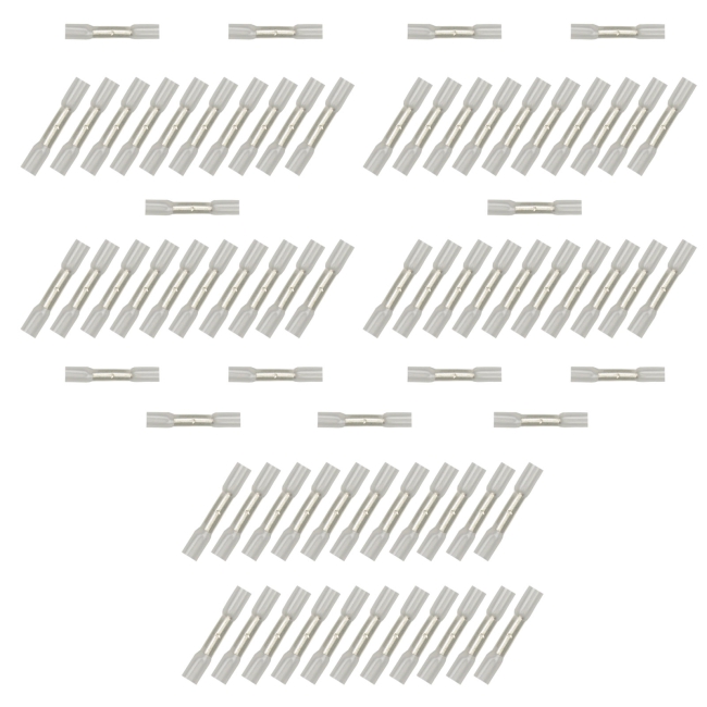 75x Schrumpfverbinder 0,25 - 0,35²  transp. Kleber Stoss- Quetschverbinder