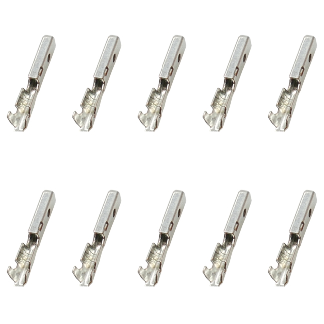 JWPF Sortiment mit 2-pol. bis 4-pol. Steckverbindern (Stift- und Buchsengehäuse) und passenden Crimp Kontakten