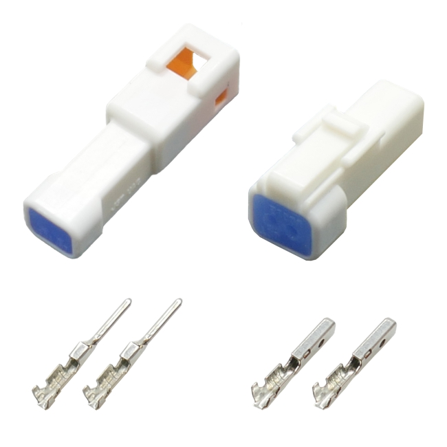 JWPF Stecker Set 2-polig gedichtet IP67  Steckverbinder JST 02R-JWPF-VSLE-S und 02R-JWPF-VSLE-S mit passenden Crimp Kontakten