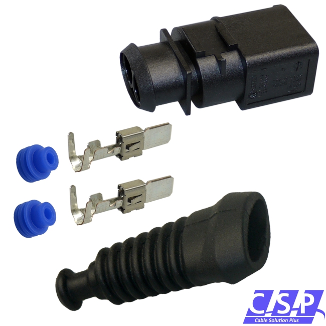 Reparatursatz 2-polig Stecker wie VW 1J0973852 Tülle 2,5²-4,0² z.B. Kühlerlüfter