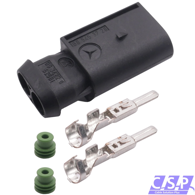 Stecker 2-polig passt zu Mercedes 1685453728 / 168 545 37 28, Kompressorpumpe Luftfederung