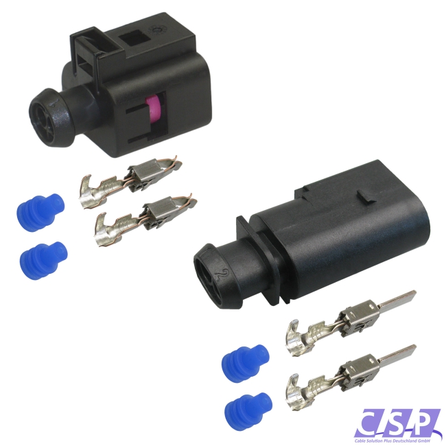 Stecker Set passend zu VW 1J0973722   8D0973822 Reparaturset 2-pol. 0,50²-1,00²