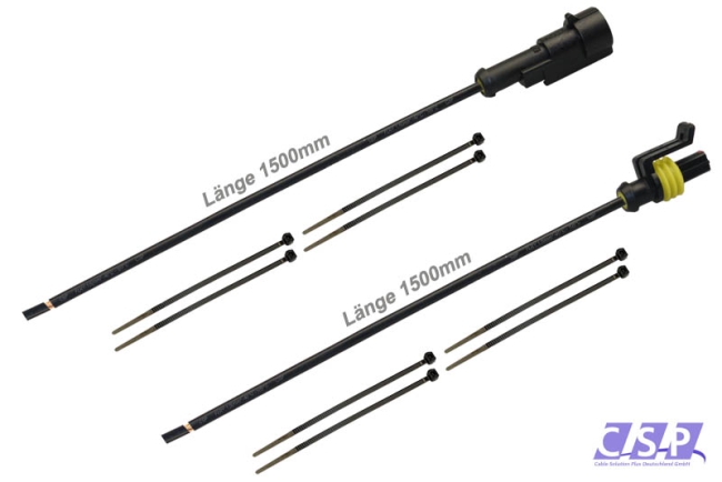 Superseal Set 1-polig konfektioniertes Stift- und Buchsengehäuse, 1500mm, Leitung FLRY 2,50mm², Kabelbinder