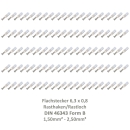 100 Flachstecker 6,3x0,8 Kabelschuh unisoliert 1,50² - 2,50² DIN 46343 Rastloch