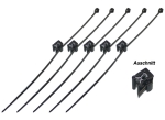 Kabelbinder Edge Clip, 200x4,6, für Kanten 1 - 3mm, schwarz, vormontiert im 5er Set
